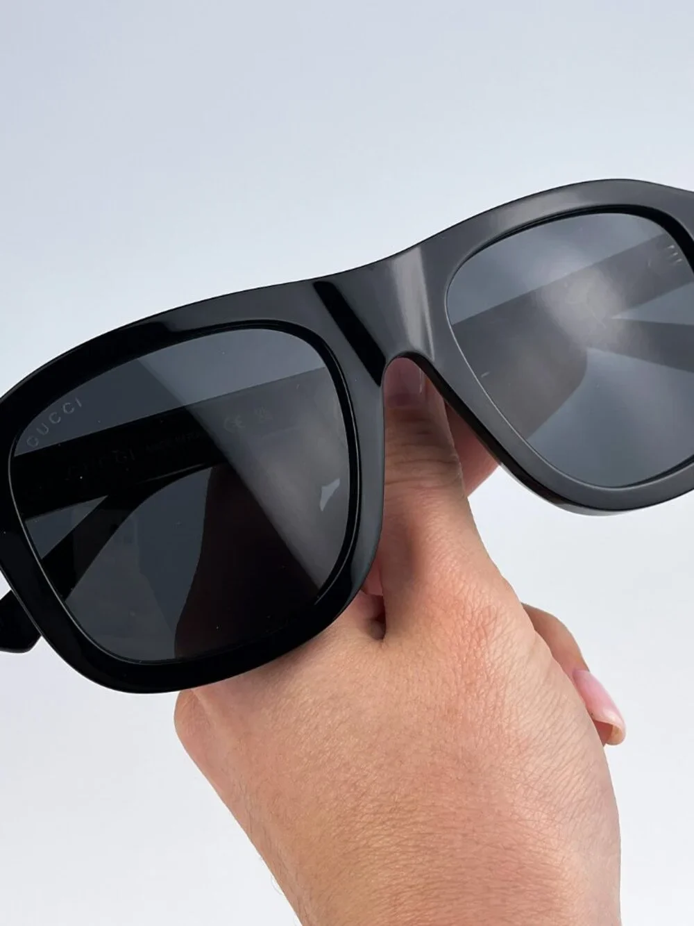 GUCCI GG1316S 001 BLACK GREY SQUARE UNISEX SUNGLASSES